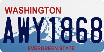 WA license plate AWY1868