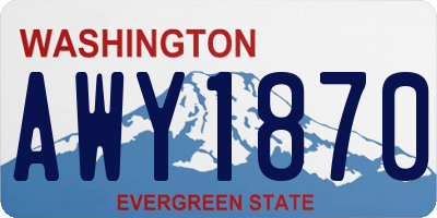 WA license plate AWY1870