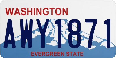 WA license plate AWY1871