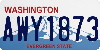 WA license plate AWY1873