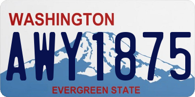 WA license plate AWY1875