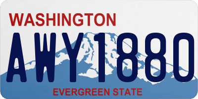 WA license plate AWY1880