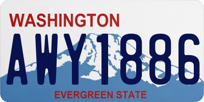 WA license plate AWY1886