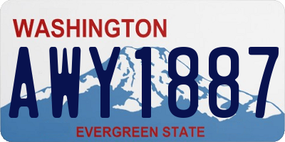 WA license plate AWY1887