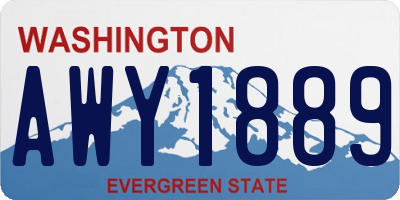 WA license plate AWY1889