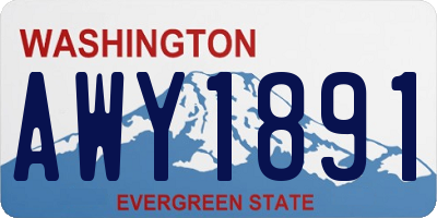 WA license plate AWY1891