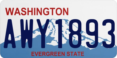 WA license plate AWY1893