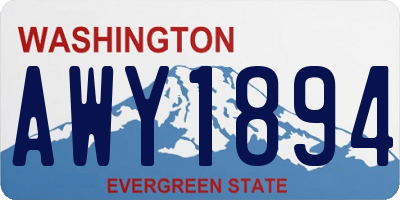 WA license plate AWY1894