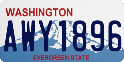 WA license plate AWY1896