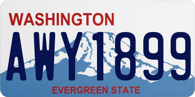WA license plate AWY1899