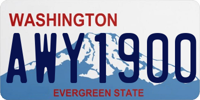 WA license plate AWY1900