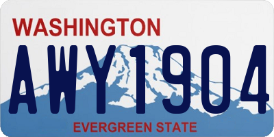 WA license plate AWY1904