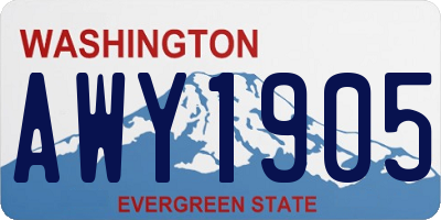 WA license plate AWY1905