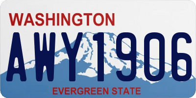 WA license plate AWY1906