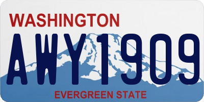 WA license plate AWY1909