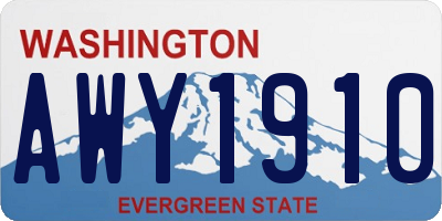 WA license plate AWY1910