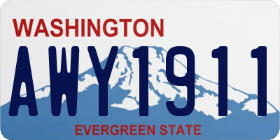 WA license plate AWY1911