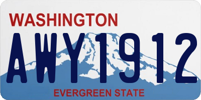 WA license plate AWY1912