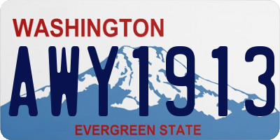 WA license plate AWY1913