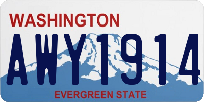 WA license plate AWY1914