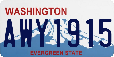 WA license plate AWY1915