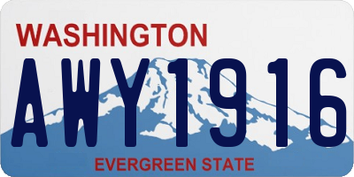 WA license plate AWY1916
