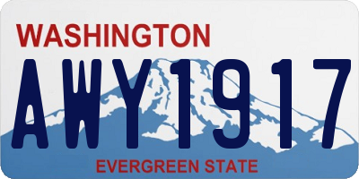 WA license plate AWY1917