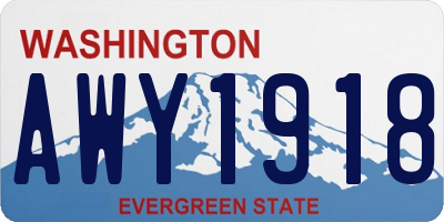 WA license plate AWY1918