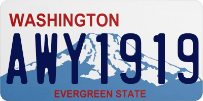 WA license plate AWY1919