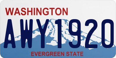 WA license plate AWY1920