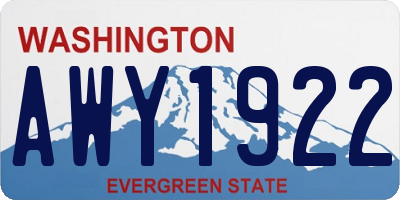 WA license plate AWY1922
