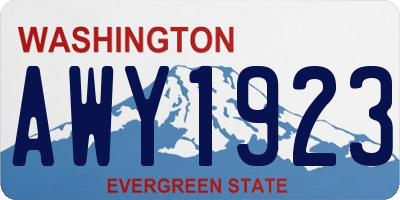 WA license plate AWY1923