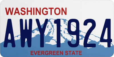 WA license plate AWY1924