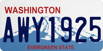 WA license plate AWY1925