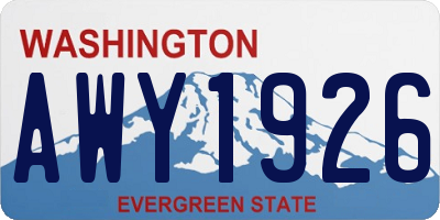 WA license plate AWY1926