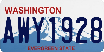 WA license plate AWY1928