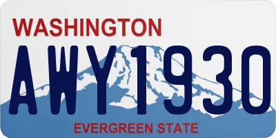 WA license plate AWY1930