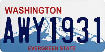 WA license plate AWY1931