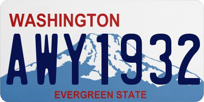 WA license plate AWY1932