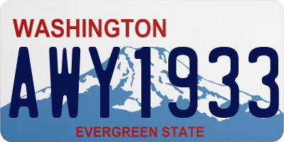 WA license plate AWY1933
