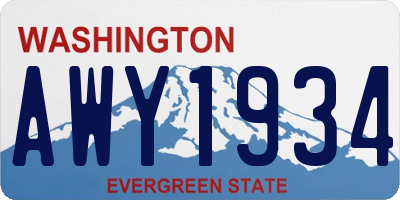 WA license plate AWY1934