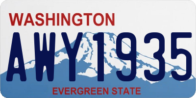WA license plate AWY1935