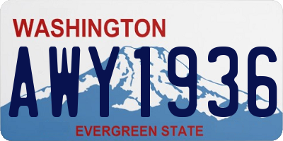 WA license plate AWY1936