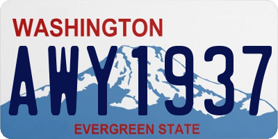 WA license plate AWY1937
