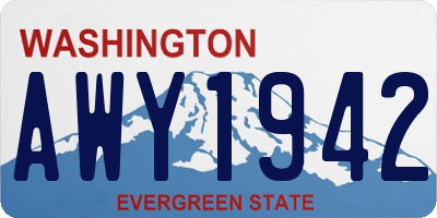 WA license plate AWY1942