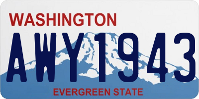 WA license plate AWY1943