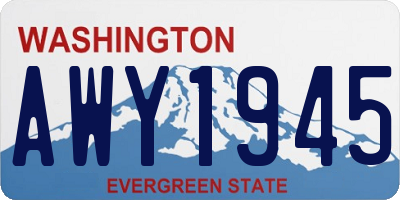 WA license plate AWY1945