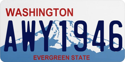 WA license plate AWY1946