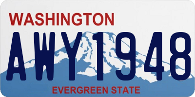 WA license plate AWY1948