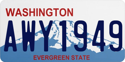 WA license plate AWY1949